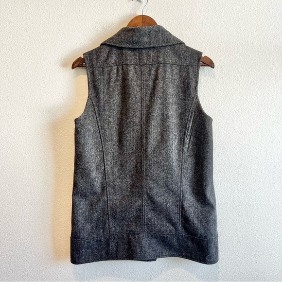 Banana Republic Herringbone Wool Blend Zip Vest Womens Size Small Gray Classic - Picture 8 of 8